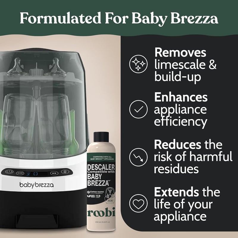 Roobi Descaling Solution Compatible with Baby Brezza. Specially Formulated to Clean & Descale Baby Appliances. Up to 2 Uses per Bottle, 2 Pack. Carbon Neutral. - Image 3